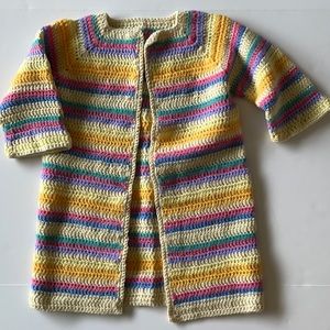 Handmade Crocheted Cardigan Sweater | small